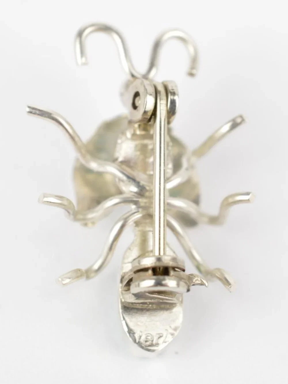 Vintage Southwestern Sterling Silver Turquoise Insect Bug Pin Brooch 7/8